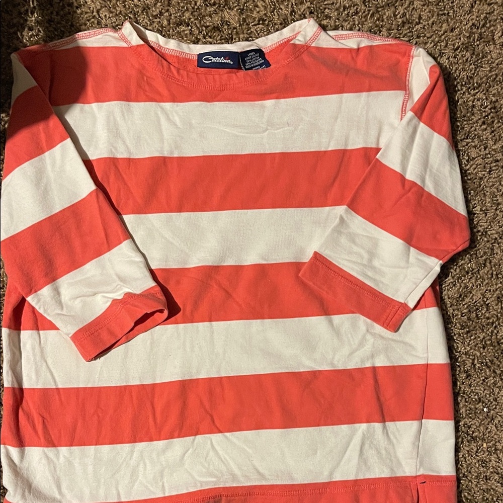 Catalina Orange and White Striped Top